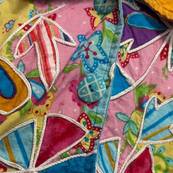 Vintage New Directions Boho Chic Abstract Colorful Embroidered Jacket Size L - Picture 3 of 6